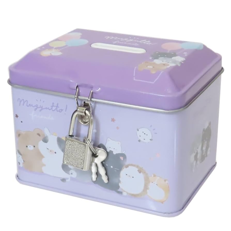 Amazon.co.jp: [貯金箱]カギ付き缶バンク/むぎゅっとふれんず